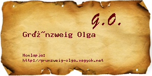 Grünzweig Olga névjegykártya